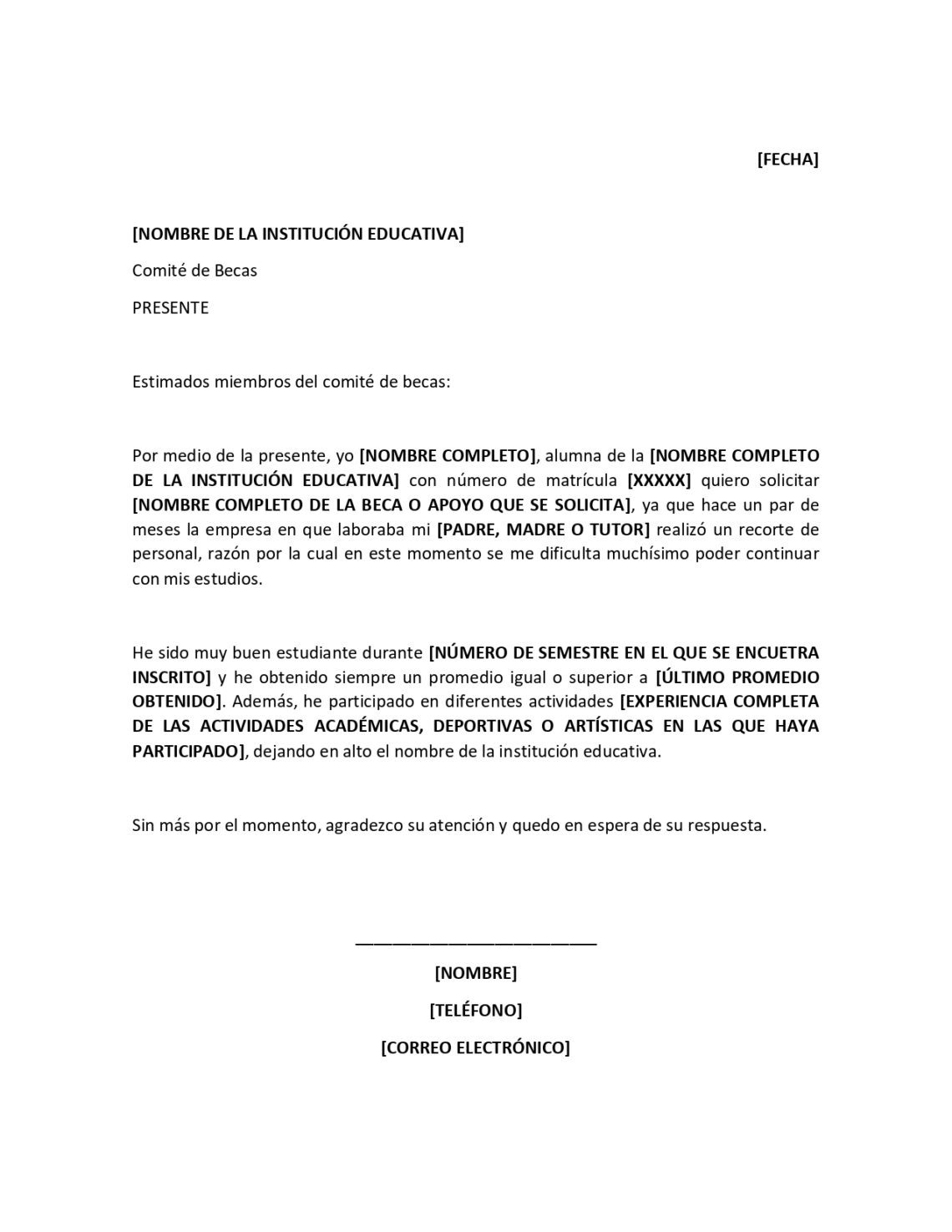 Cómo hacer una carta de motivos para beca ejemplo DATANOTICIAS