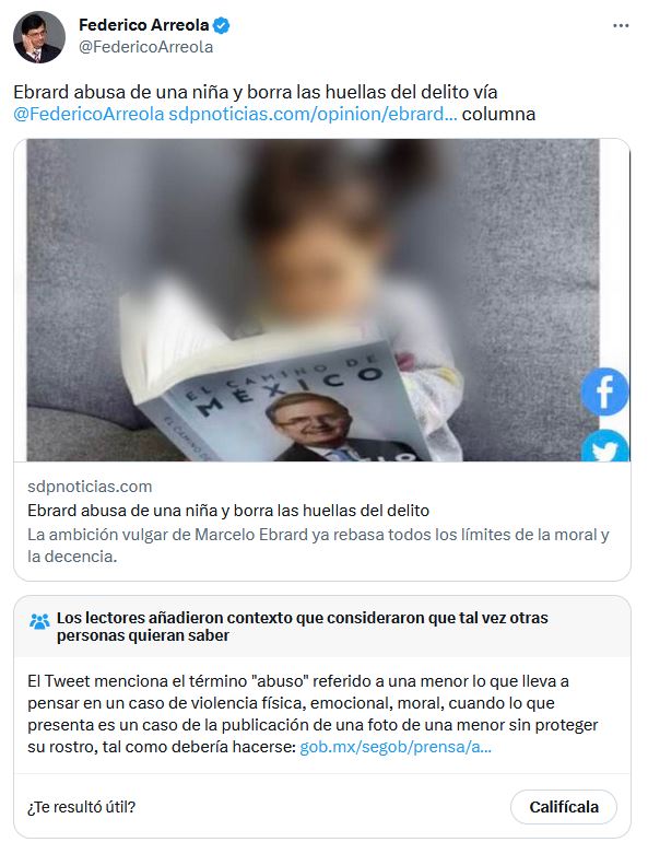 Federico Arreola hace clickbait para acusar a Marcelo Ebrard de abusar a niña portada 5687