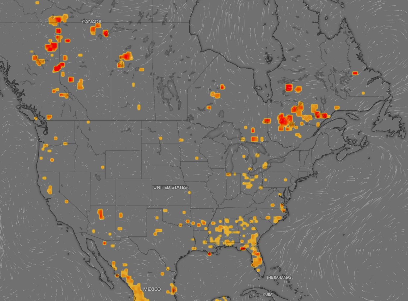 Cielo naranja ocasionado por los incendios forestales de Canadá se desplaza a Estados Unidos.