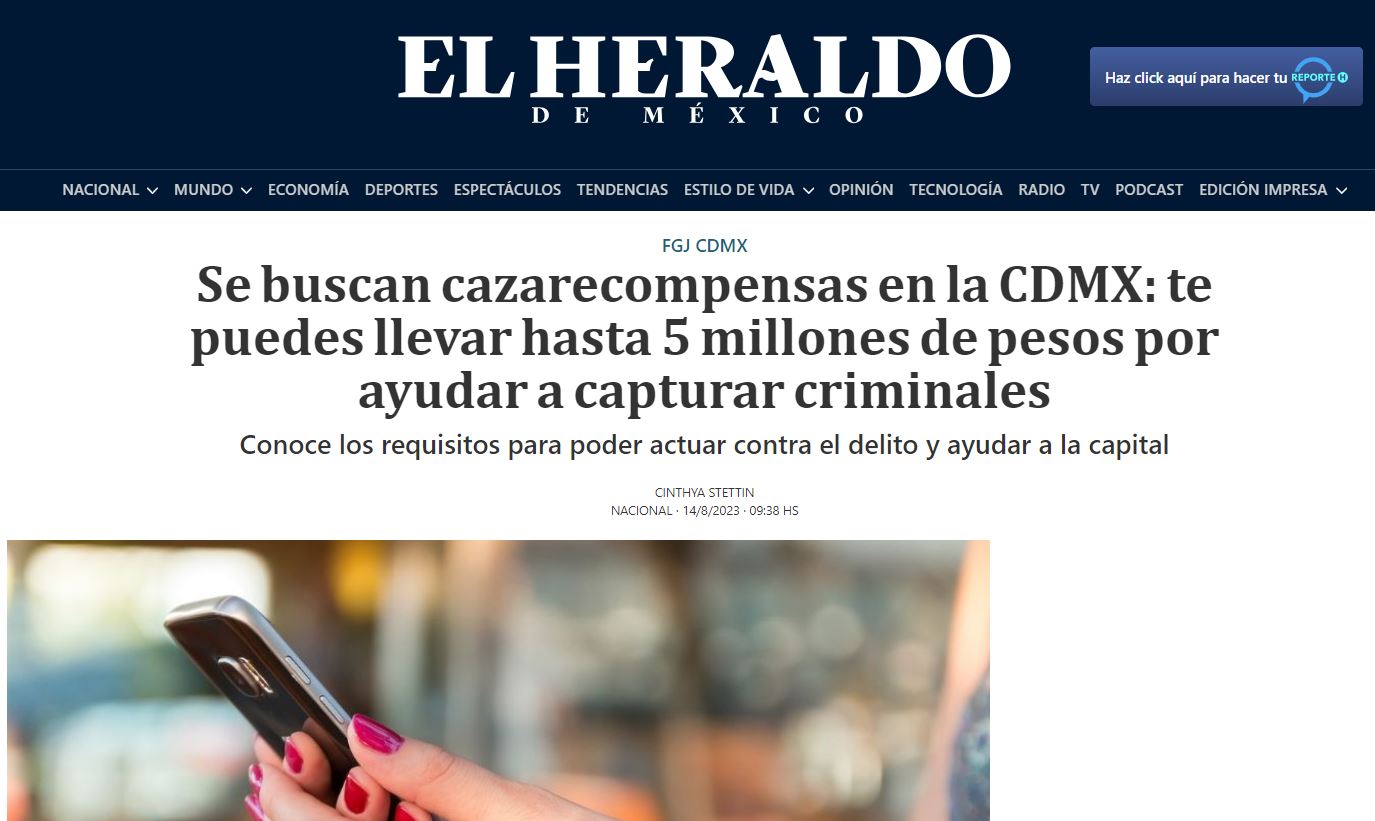 Engañoso que CDMX busque CAZARRECOMPENSAS para capturar criminales 3