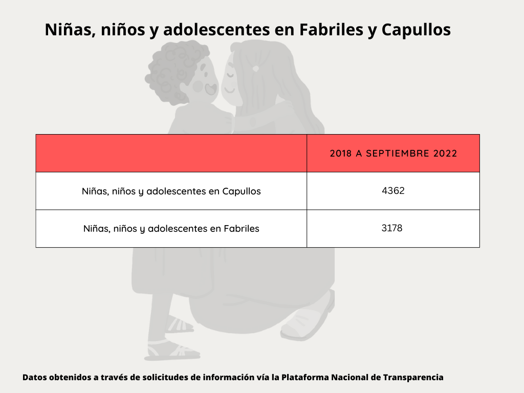 Número total de niñas, niños y adolescentes que estuvieron bajo la tutela del DIF Nuevo León del 2018 a 2022. Crédito: Claudia Victoria Arriaga Durán y Melva Frutos.