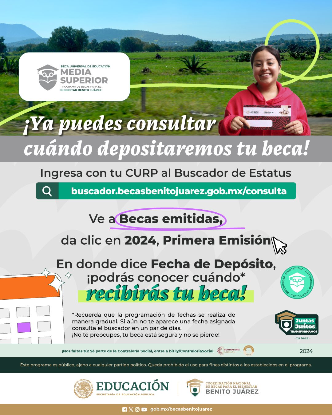 Becas emitidas 2024 Benito Juárez