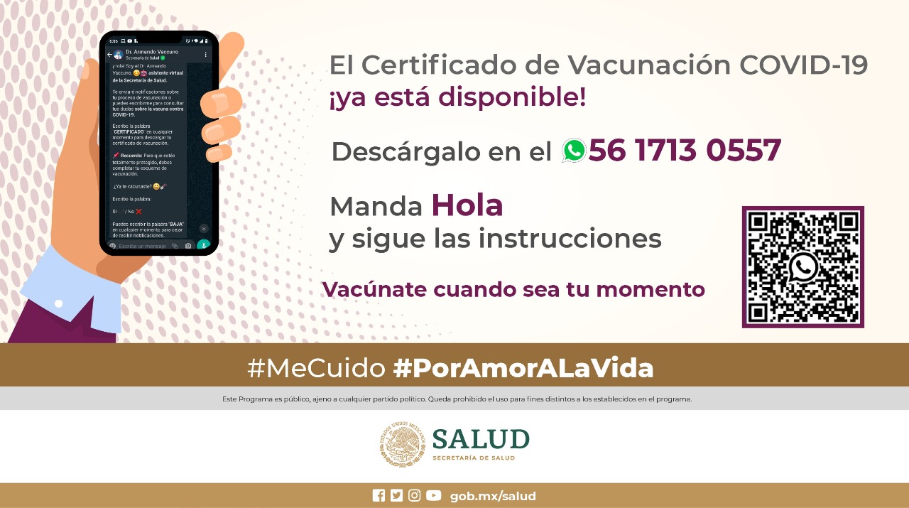 Al escanear este código podrás descargar tu certificado de vacunación | Foto: Gobierno de México