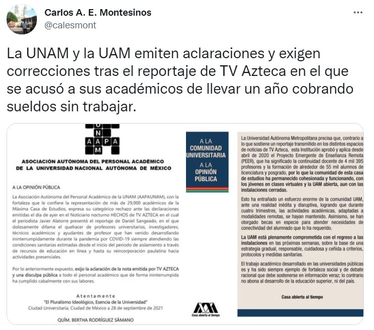 Omiten noticia falsa de TV Azteca sobre UNAM, UAM e IPN en el Quién es Quién en las Mentiras 1