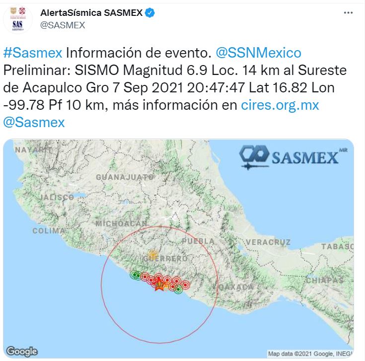 sISMO CDMX 7 DE SEPTIEMBRE 2021 magnitud sismo hoy 1