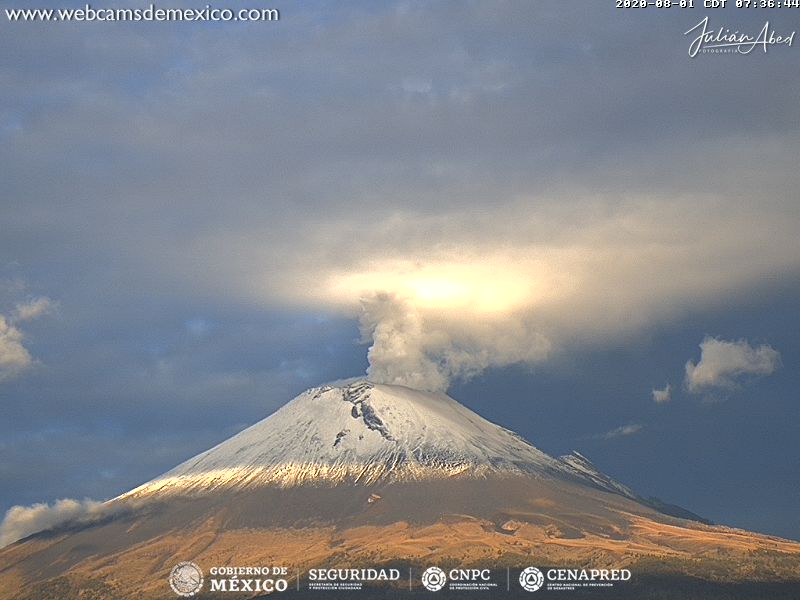 Durante el invierno, los volcanes se cubren de blanco | Foto: Webcams de México