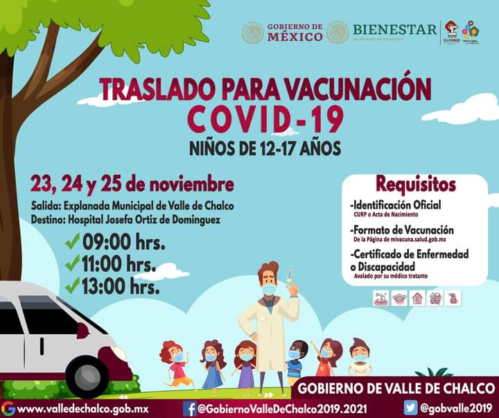 Será un servicio de transporte gratuito para quienes se vacunen contra Covid-19 | Foto: Facebook Valle de Chalco