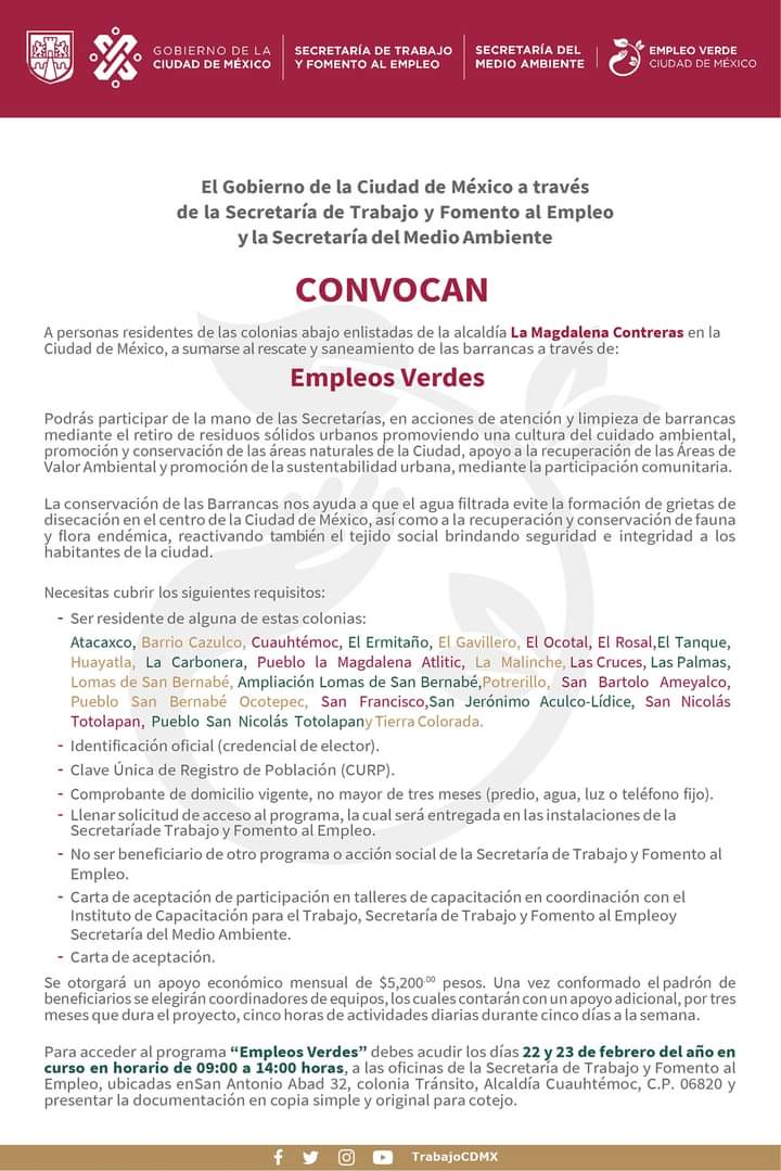 Esta es la convocatoria para participar en los empleos que ofrece la CDMX | Foto: Secretaría del Trabajo CDMX