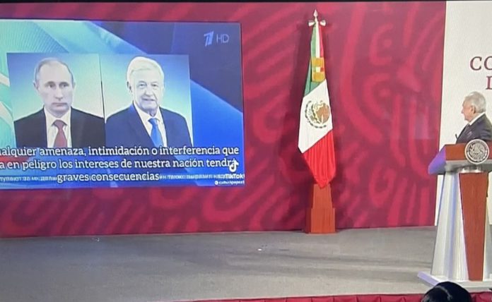 AMLO mostró un supuesto video que envía el gobierno de Rusia sobre la postura de México frente a la guerra en Ucrania | Foto: Captura de pantalla Twitter