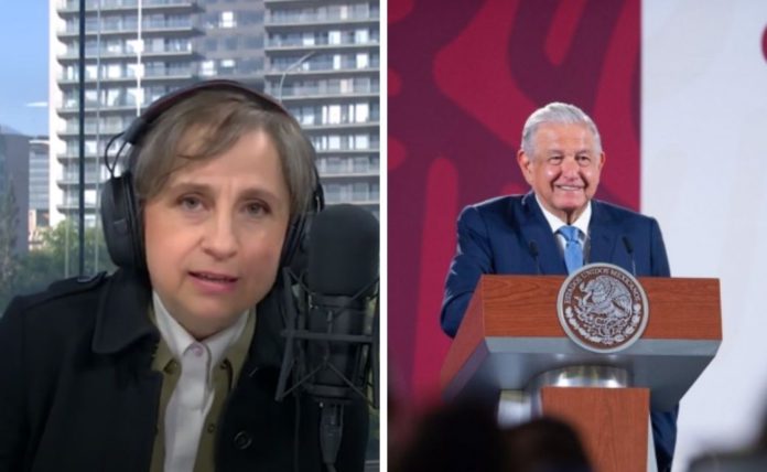 Carmen Aristegui negó estar a favor o en contra del presidente López Obrador Foto: Presidencia y captura de Pantalla Carmen Aristegui