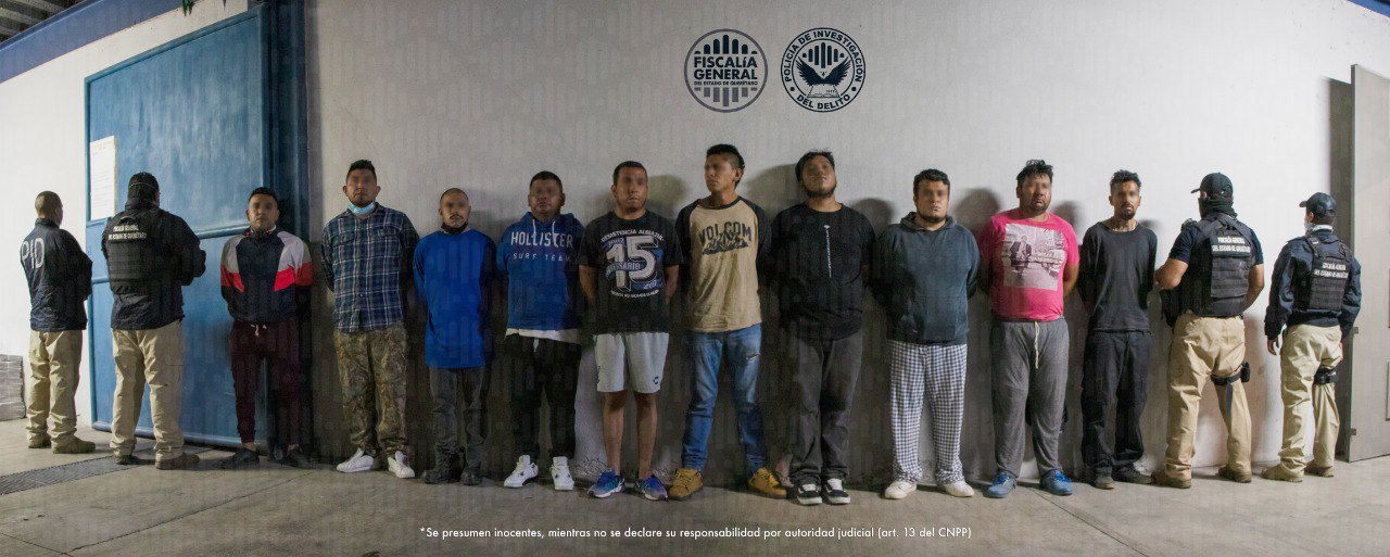 Ellos son los 10 detenidos por agredir a aficionados del Atlas en Querétaro | Foto: Fiscalía Querétaro