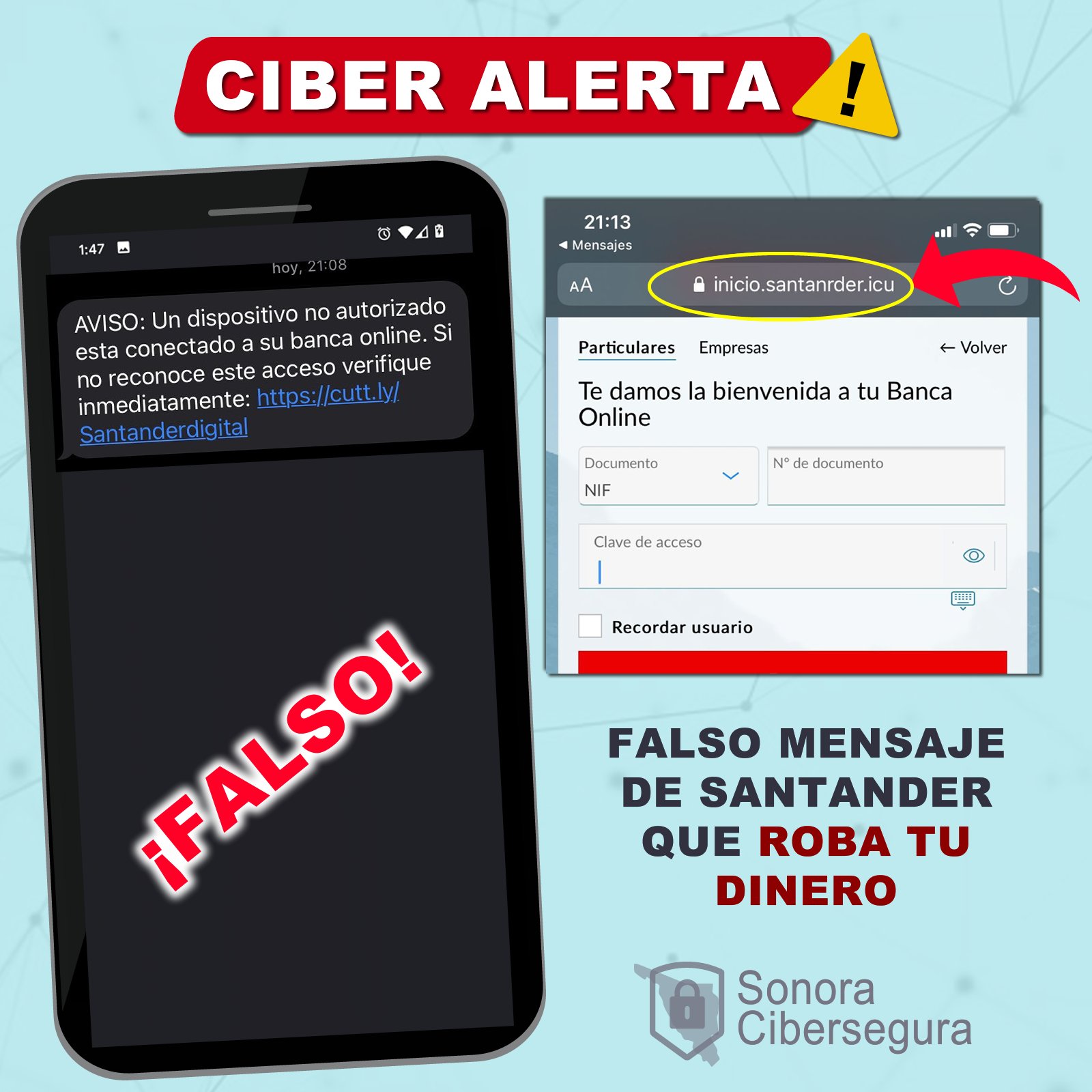 Fraudes con SMS que suplantan a BBVA y Santander llegan a México 3