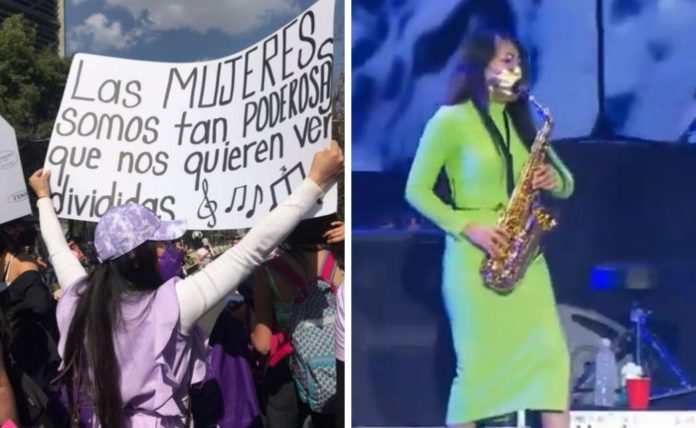 María Elena Ríos eligió el escenario del Vive Latino para enviar un mensaje a las mujeres | Foto: Twitter e Instagram Elena Ríos