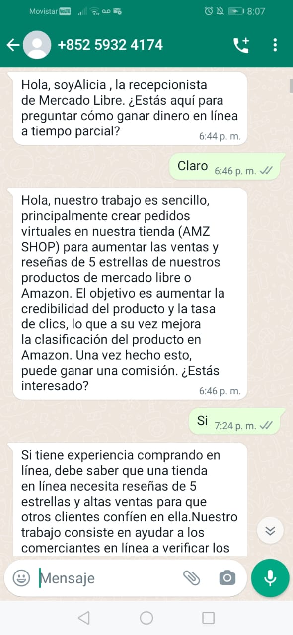 AMZ SHOP Ofrecen trabajo en Amazon y Mercado Libre, pero es un fraude 4