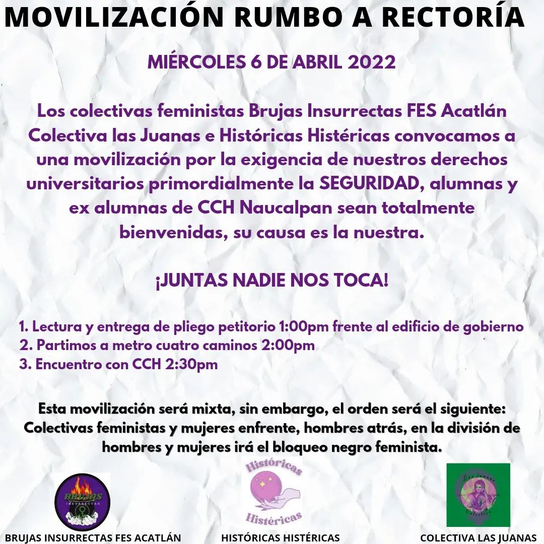 FES Acatlán y CCH Naucalpan marcharán por casos de agresión sexual a alumnas de la UNAM 1