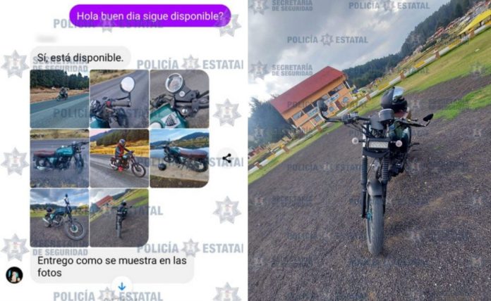 La moto robada fue recuperada en Edomex gracias a que vieron el anuncio de venta en Facebook | Foto: SS Edomex