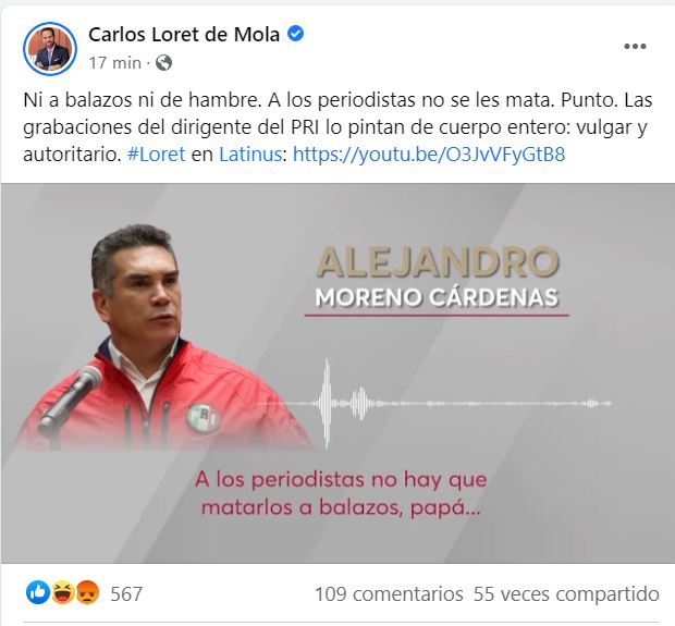 Loret califica audios de Alito Moreno como autoritarios y vulgares 2