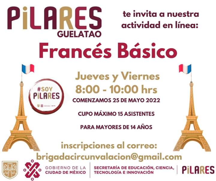 El próximo 25 de mayo inicia el curso de francés en PILARES CDMX Foto: Fb PILARES 