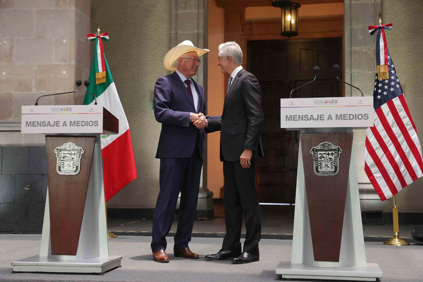 El gobernador del Estado de México y el embajador de Estados Unidos anunciaron una colaboración conjunta | Foto: Gobierno Edomex 