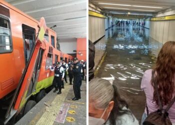 Desde incendios, choques, inundaciones y el desplome de vagones; han sido los incidentes en el Metro durante el gobierno de Claudia Sheinbaum | Foto: Twitter