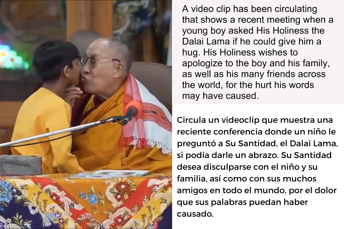 Luego de la polémica por haber violentado a un niño, el Dalai Lama publicó un comunicado pidiendo disculpas por sus acciones. FOTO: DataNoticias