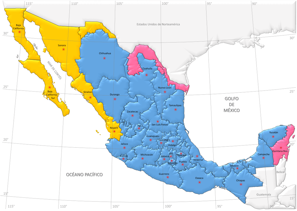 Mapa Zonas Horarias México Cambio Horario Huso Horario, 60% OFF