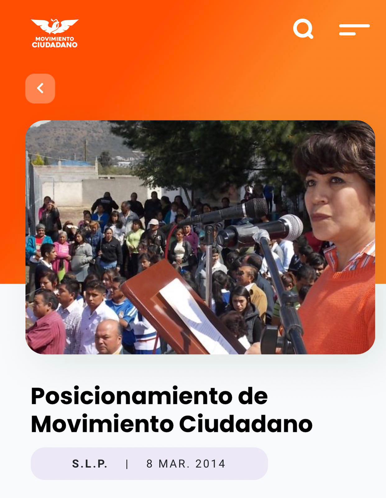 Movimiento Ciudadano apoya a Delfina Gómez por primera vez en unas elecciones