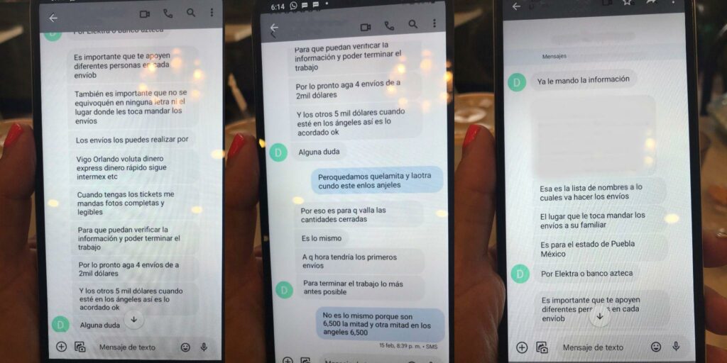 Captura de pantalla de una conversación en WhatsApp de una de las personas estafadas por Jaime Díaz Márquez.