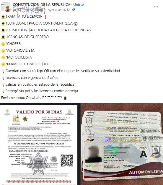 Licencias de conducir de Guerrero ilegales se expanden por el país 3