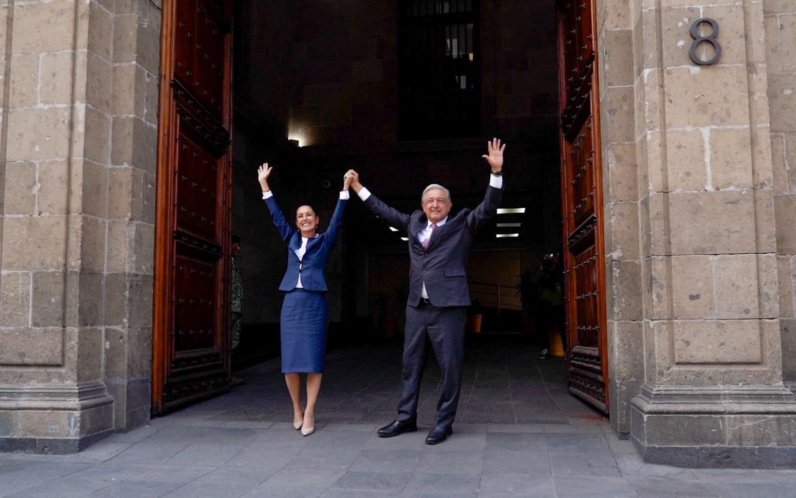 Claudia Sheinbaum y Andrés Manuel López Obrador. Ambos fueron electos presidentes de México como candidatos de Morena.